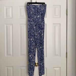 Lilly Pulitzer for Target size small blue and white strapless pants jumpsuit